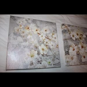 2 Set Floral Canvas Wall Decor